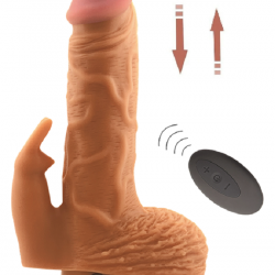 23 cm Klitoris Uyarıcı Yukarı Aşağı Rotasyonlu Silikon Vibratör Penis