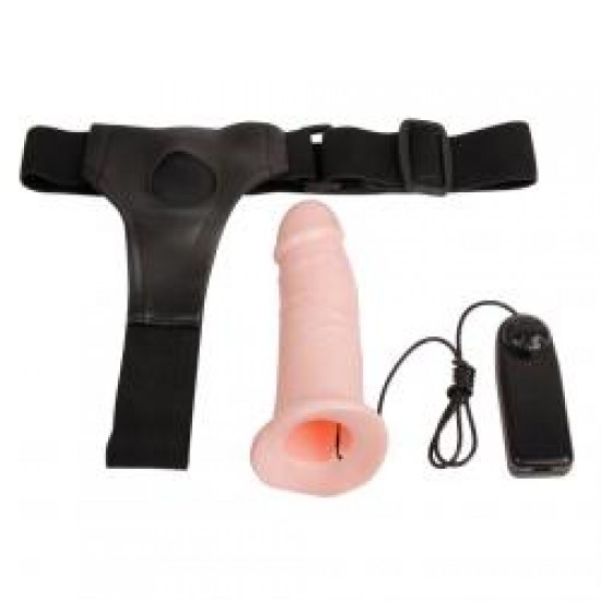 Men's 17 CM 5 Cm Dolgulu İçi Boş Belden Bağlamalı Titreşimli Penis