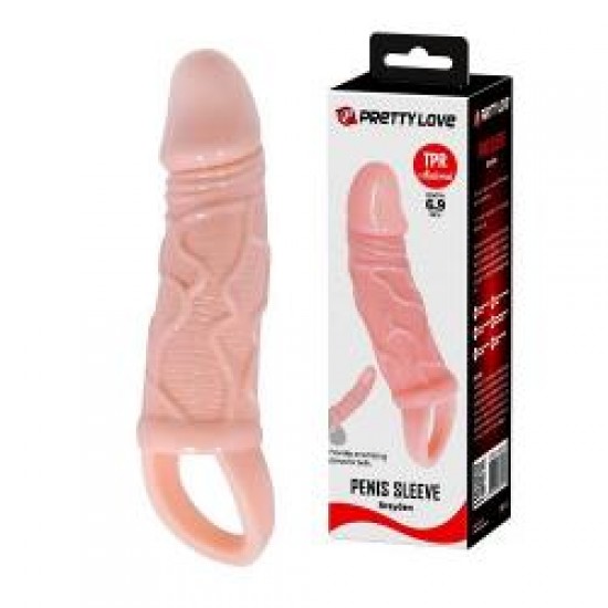 18 CM 3 CM Dolgulu Uzatmalı Testis Halkalı Penis Kılıfı