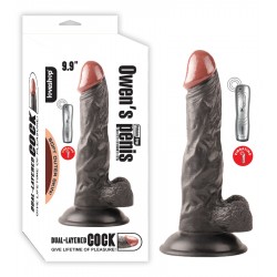 25 cm.Owen Titreşimli Realistik Dildo Penis Siyah