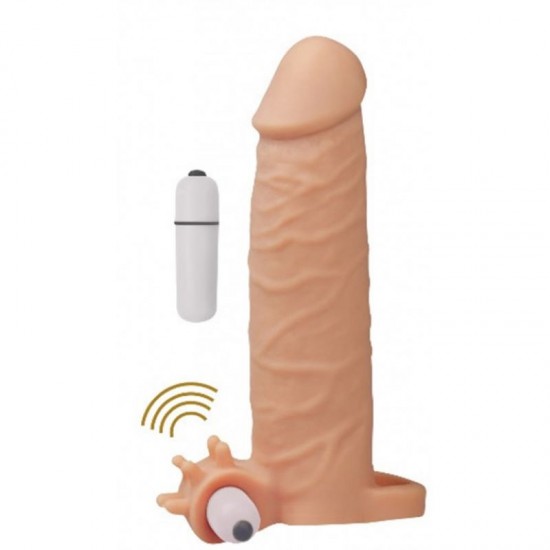 6 cm Uzatmalı Realistik Titreşimli Penis Kılıfı X-TENDER