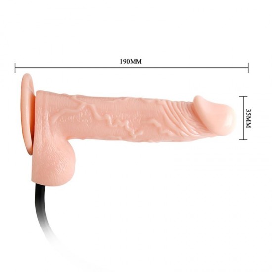 19 cm Pompalı Büyüyen Realistik Penis Anal Vajinal Dildo Mastürbatör (