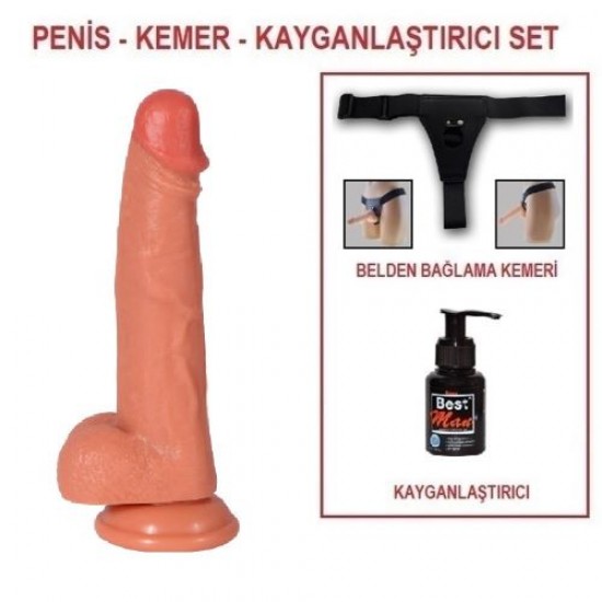 21 cm Belden Bağlamalı Realistik Dildo Penis - Archie