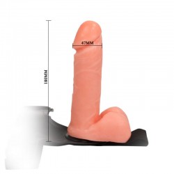 İçi Dolu Belden Bağlamalı Realistik Vibratör Penis 18 cm