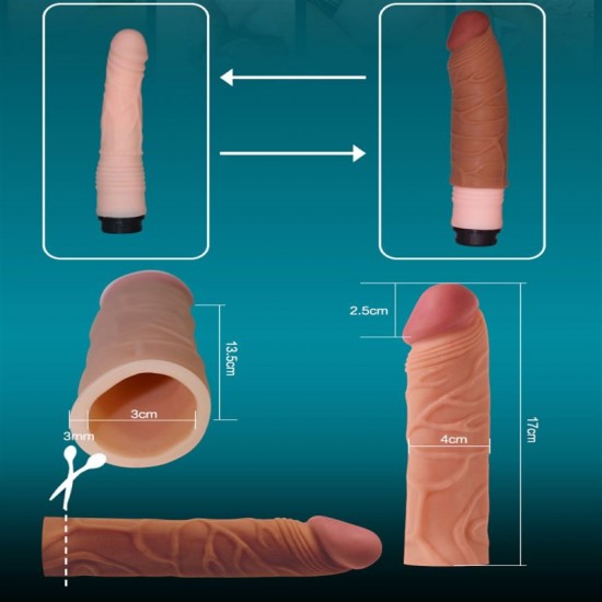 2,5 cm Uzatmalı Realistik Penis Kılıfı X-TENDER