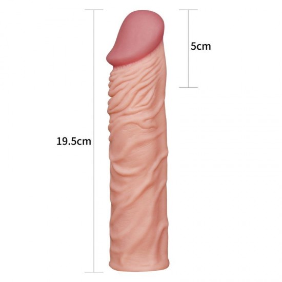 Nature Extender 5 cm Dolgulu Premium Ten Rengi Silikon Penis Kılıfı