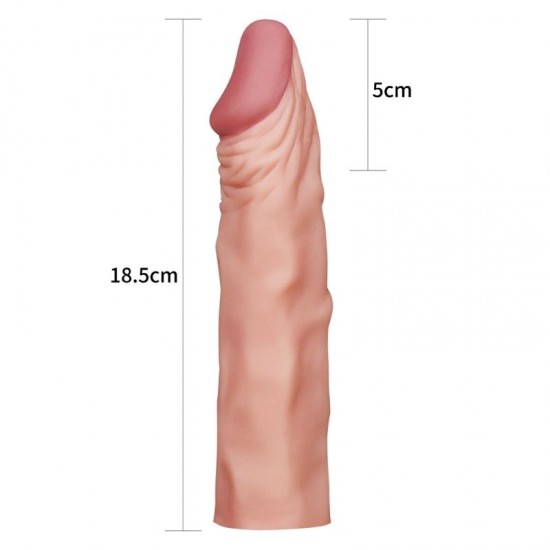 Pleasure Extender 5 cm Dolgulu Premium Ten Rengi Silikon Penis Kılıfı