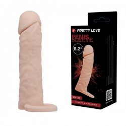 5cm Dolgulu Realistik Uzatmalı Penis Kılıfı Dildo Ten Rengi Penis