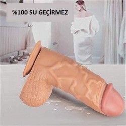 24,5 cm Vantuzlu Realistik Penis Anal Vajinal Dildo