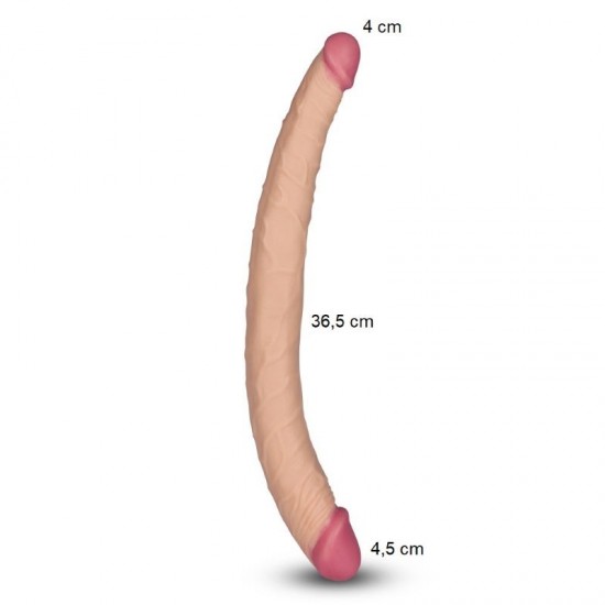 36,5 cm Lovetoy Lady Çift Taraflı Realistik Dildo Anal Vajinal Penis