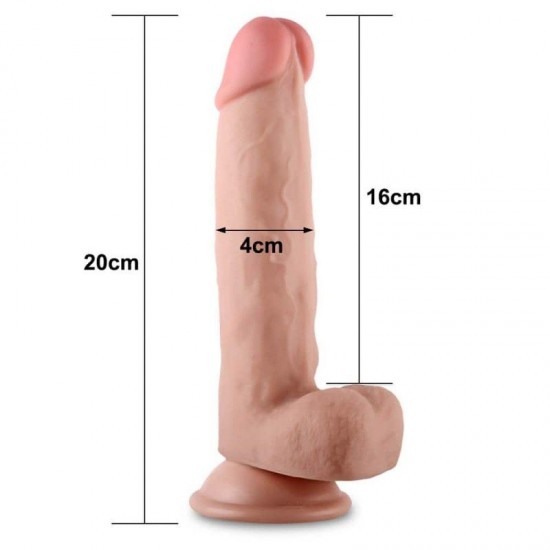 LoveToy Sliding Çift Katmanlı Realistik Dildo 20 cm.