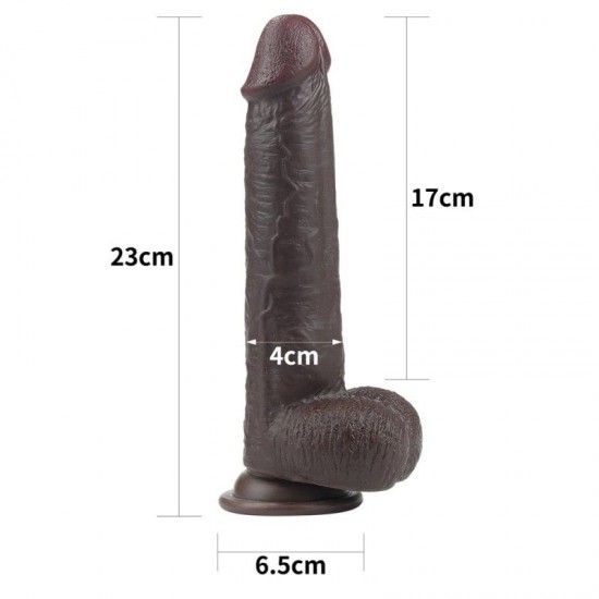 LoveToy Sliding Çift Katmanlı Realistik Dildo 23 cm Siyah