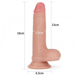Belden Bağlamalı Nature Yeni Nesil Çift Katmanlı Teknolojik Penis Realistik Dildo 18 cm