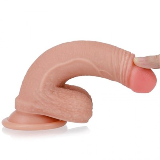 Belden Bağlamalı Nature Yeni Nesil Çift Katmanlı Teknolojik Penis Realistik Dildo 18 cm