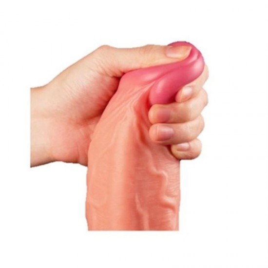 Yeni Nesil Çift Katmanlı Belden Bağlamalı 25 cm Realistik Dildo Penis