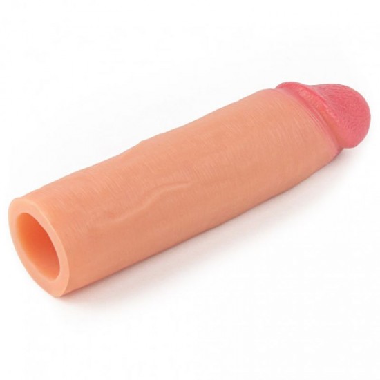 Nature Extender 4.5 cm Dolgulu Premium Ten Rengi Silikon Penis Kılıfı