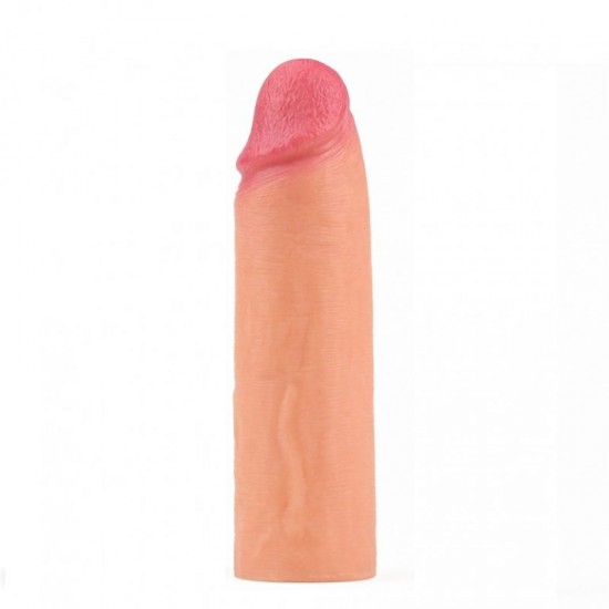 Nature Extender 4.5 cm Dolgulu Premium Ten Rengi Silikon Penis Kılıfı