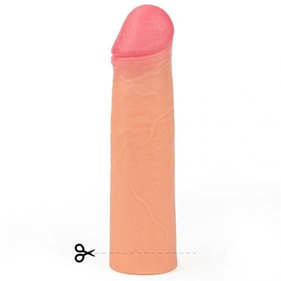 Nature Extender 5,5 cm Dolgulu Premium Ten Rengi Silikon Penis Kılıfı