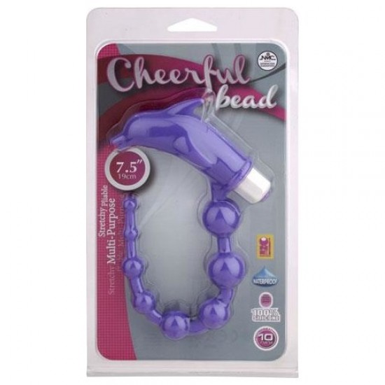 Cheerful Bead Titreşi mli Anal Zevk Topları - Mor Pembe