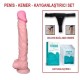 25 cm Belden Bağlamalı Realistik Dildo Penis Set