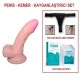 13 cm Belden Bağlamalı Realistik Dildo Penis Set