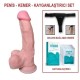 18 cm Belden Bağlamalı Realistik Dildo Penis Set