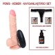 21 cm Belden Bağlamalı Titreşimli Realistik Dildo Penis Set