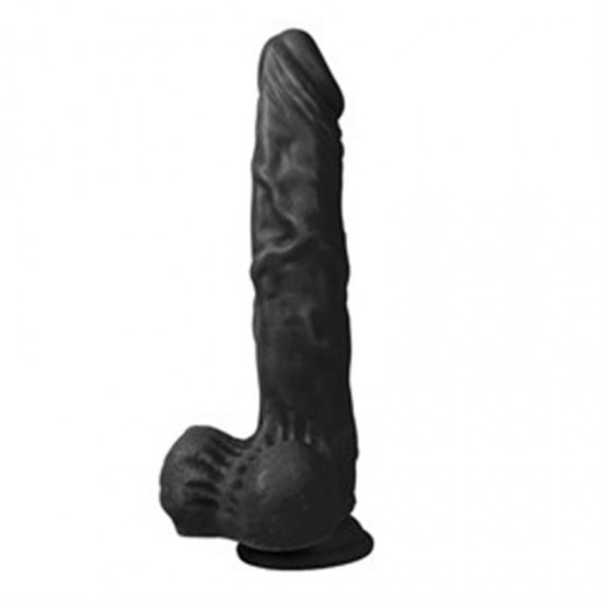 22,5 cm Belden Bağlamalı Realistik Dildo Zenci Penis Set