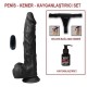 21 cm Belden Bağlamalı Titreşimli Gerçekçi Silikon Zenci Penis Set