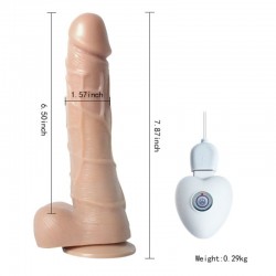 10 Titreşimli Oynar Başlı USB Şarjlı 20 cm Teknolojik Vibratör Penis - Super Man L