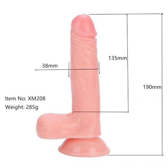 19 cm. Belden Bağlamalı  Vantuzlu Realistik Dildo Penis