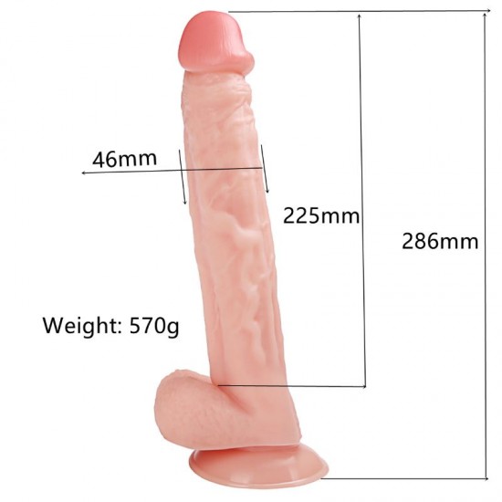 28,5 cm.Realistik Büyük Boy Vantuzlu Dildo Penis