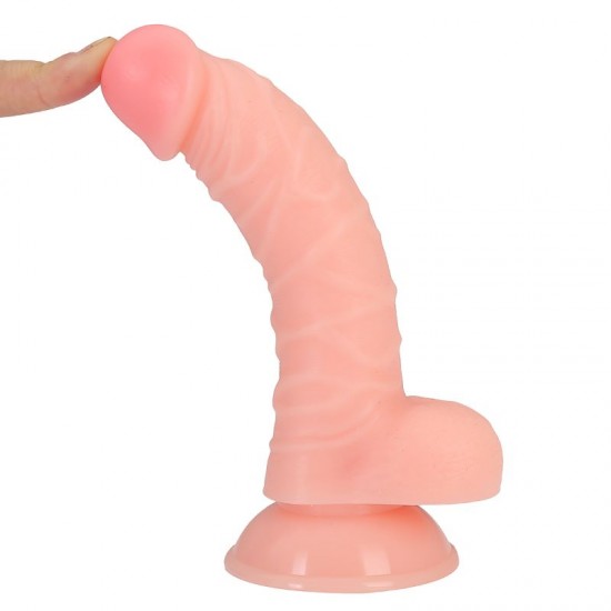 19 cm.Realistik Vantuzlu Dildo Penis
