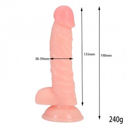 19 cm.Realistik Vantuzlu Dildo Penis