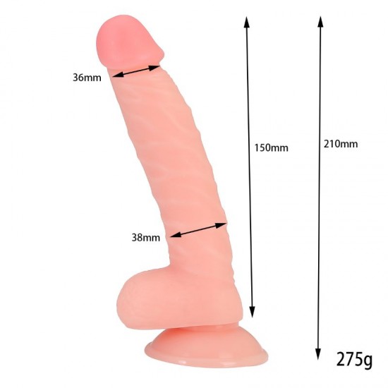 21 cm Realistik Vantuzlu Dildo Penis