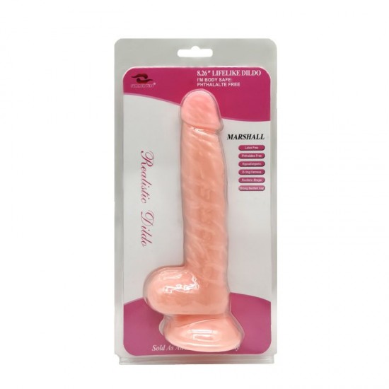 21 cm Realistik Vantuzlu Dildo Penis