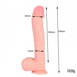 33 cm.Realistik Vantuzlu Dildo Penis
