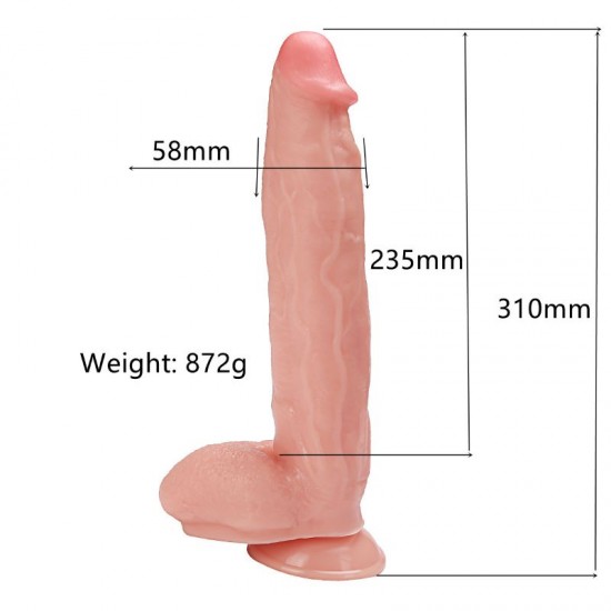 31 cm. Belden Bağlamalı Realistik Dildo Penis