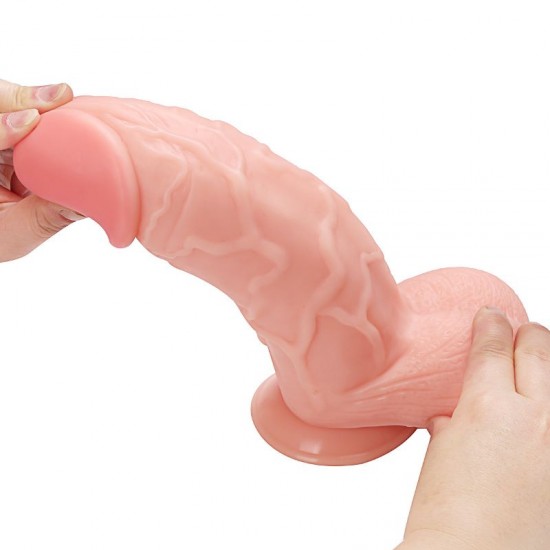 25,8 cm. Realistik Vantuzlu Kalın Dido Penis