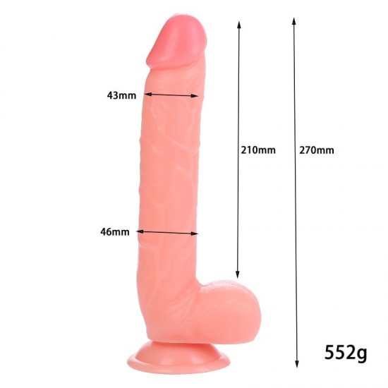 27 cm.Realistik Vantuzlu Dildo Penis